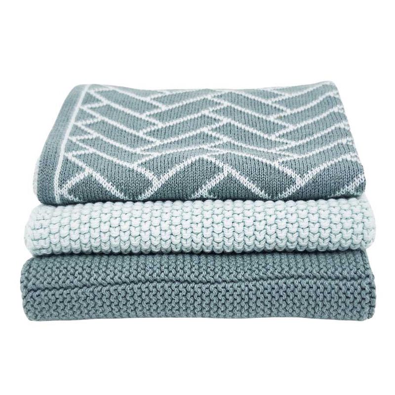 Ecovask Dishcloth Variety 3Pk - Sea Foam Herringbone image number 0